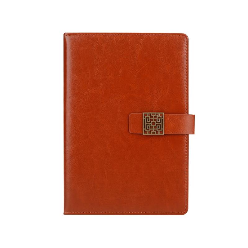 Vintage Buckle Business Notebook PU Leather Diary for Office Meetings