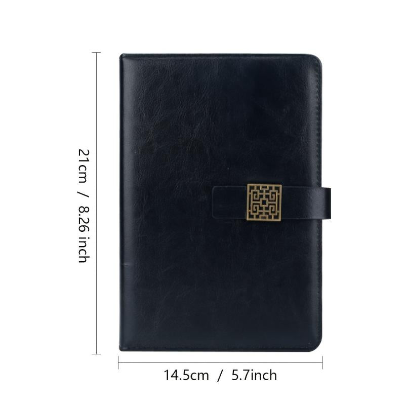 Vintage Buckle Business Notebook PU Leather Diary for Office Meetings