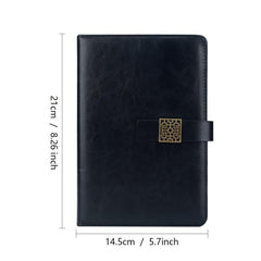 Vintage Buckle Business Notebook PU Leather Diary for Office Meetings