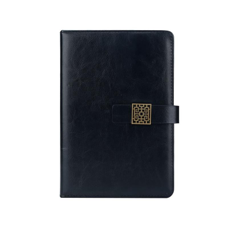 Vintage Buckle Business Notebook PU Leather Diary for Office Meetings