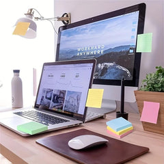 10 Pastel Lined Sticky Notes Pads - Home Office School Supplies