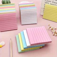 10 Pastel Lined Sticky Notes Pads - Home Office School Supplies
