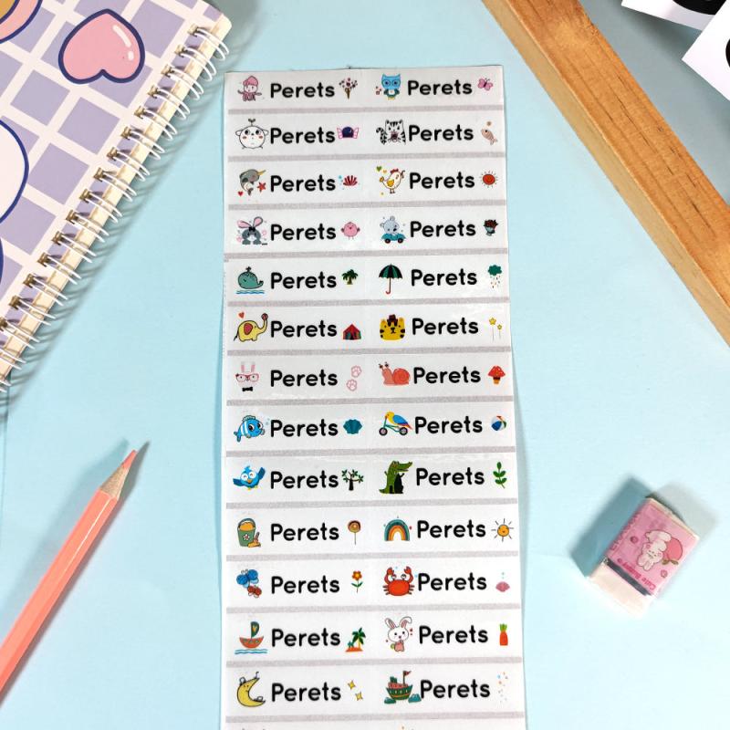 Custom Name Transparent Stickers Waterproof School Stationery Labels