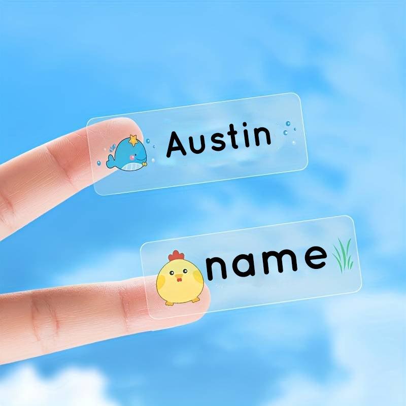 Custom Name Transparent Stickers Waterproof School Stationery Labels