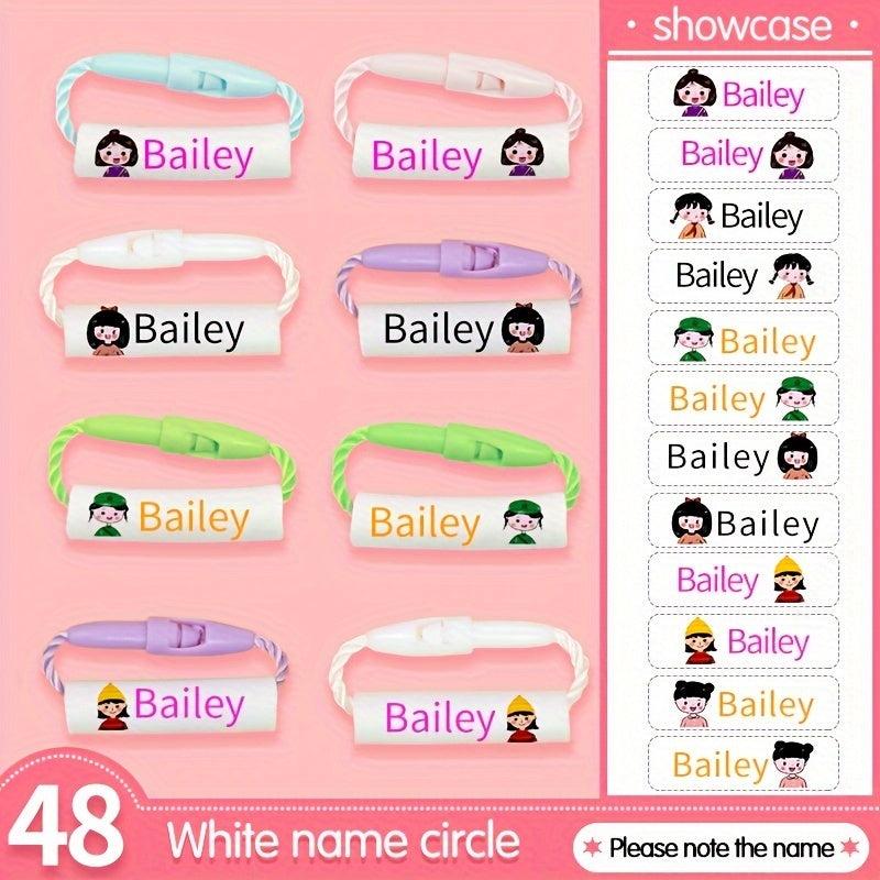 Custom Name Ring Buckle Set for Girls - Reusable Waterproof Lanyard Buckle