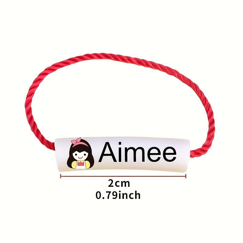 Custom Name Ring Buckle Set for Girls - Reusable Waterproof Lanyard Buckle