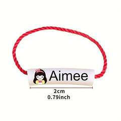 Custom Name Ring Buckle Set for Girls - Reusable Waterproof Lanyard Buckle