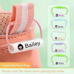 Custom Name Ring Buckle Set for Girls - Reusable Waterproof Lanyard Buckle