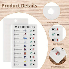 Daily Chore Schedule Memo Checklist Plan Board - 2 Pieces