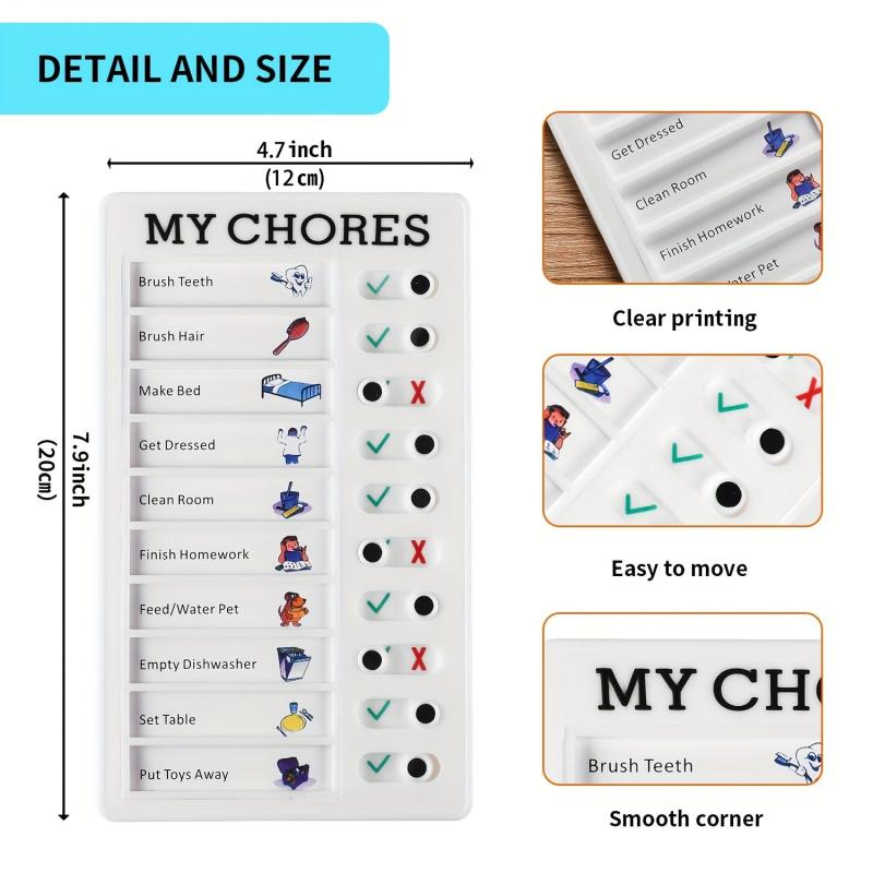 Daily Chore Schedule Memo Checklist Plan Board - 2 Pieces