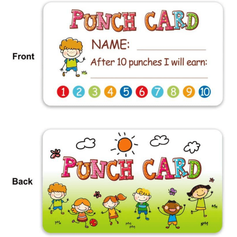100pcs Punch Cards for Rewards in Classroom Home Business