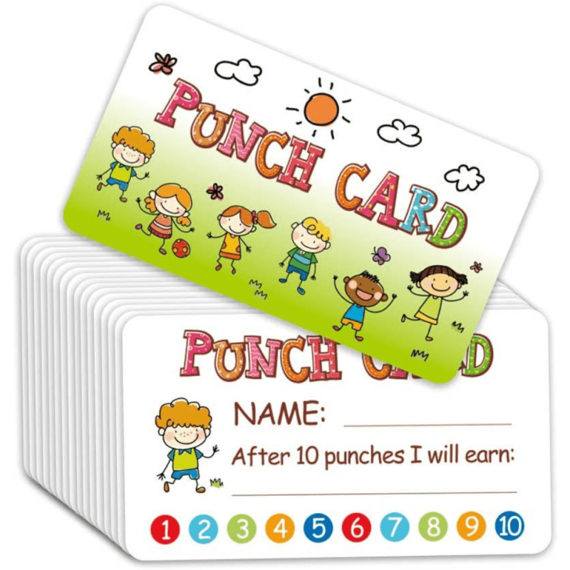 100pcs Punch Cards for Rewards in Classroom Home Business