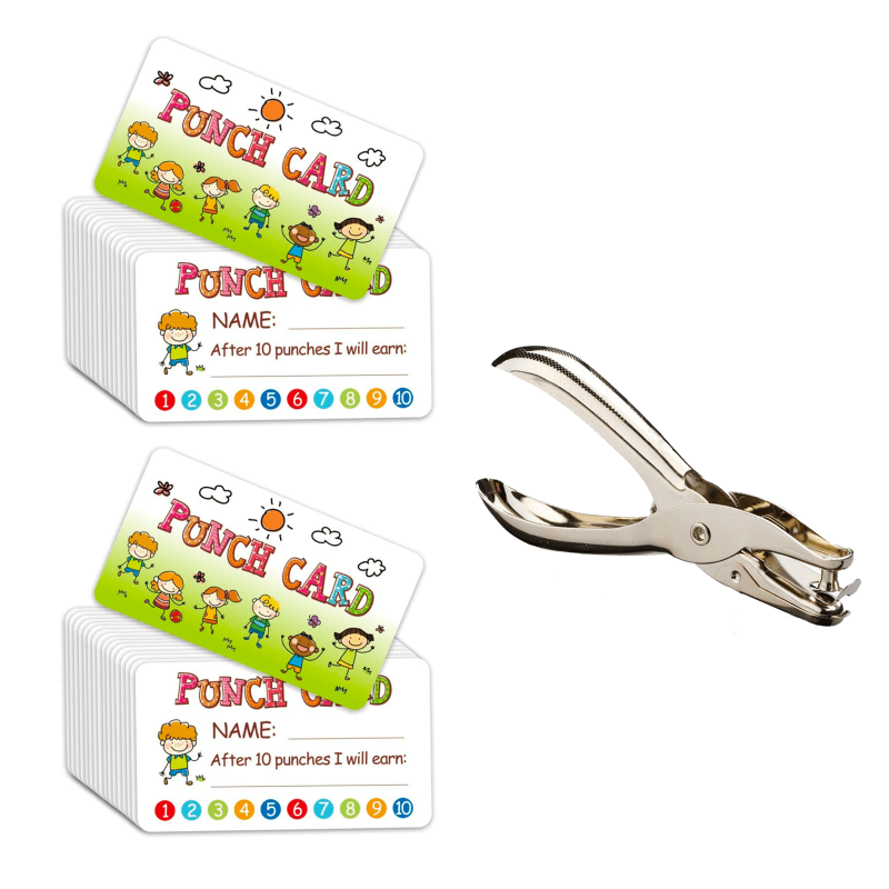100pcs Punch Cards for Rewards in Classroom Home Business