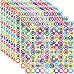 Small Number Labels Stickers 1-100, 1.02 cm Self-Adhesive Office
