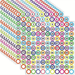 Small Number Labels Stickers 1-100, 1.02 cm Self-Adhesive Office
