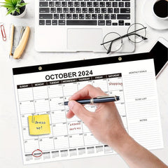 18 Months Desk Calendar Jan-Jun Julian Date Goals To-do List Notes