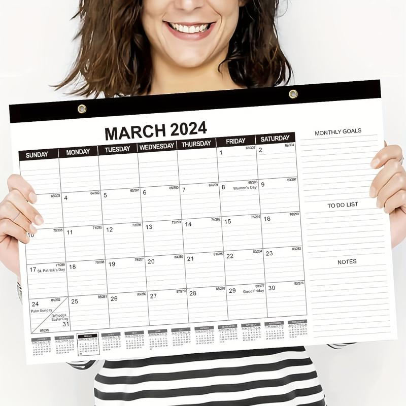 18 Months Desk Calendar Jan-Jun Julian Date Goals To-do List Notes