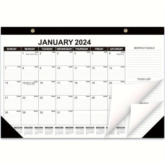 18 Months Desk Calendar Jan-Jun Julian Date Goals To-do List Notes
