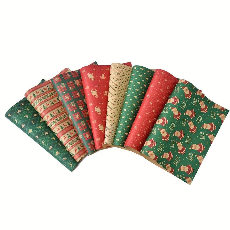 10pcs Christmas Wrapping Paper Arts Crafts Decorations