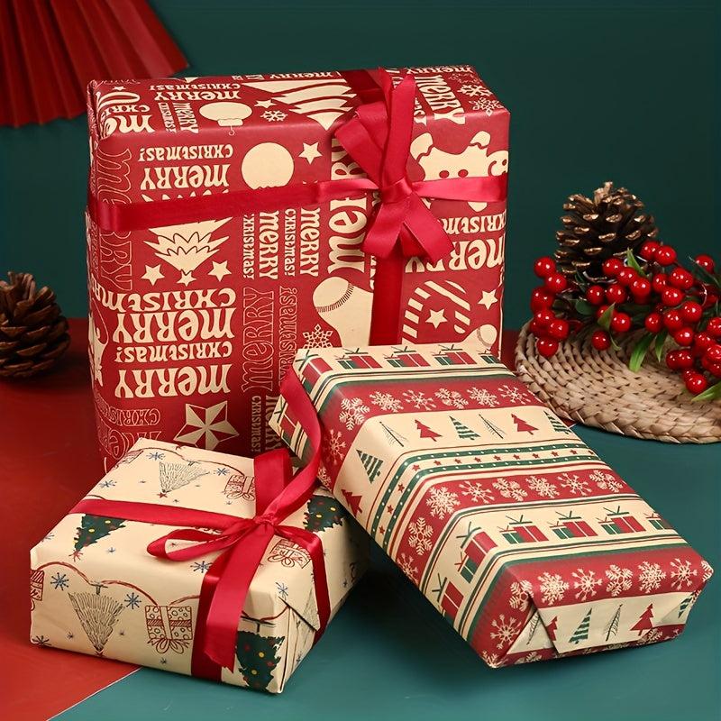 10pcs Christmas Wrapping Paper Arts Crafts Decorations