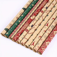 10pcs Christmas Wrapping Paper Arts Crafts Decorations