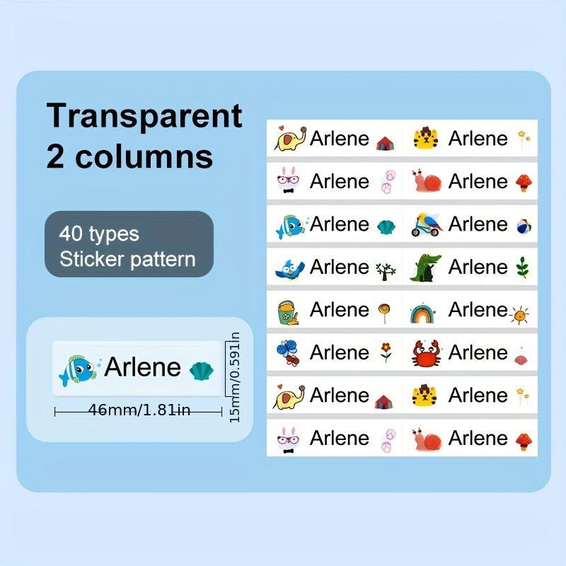 Custom Waterproof Name Stickers - Medium Size 3.4x1