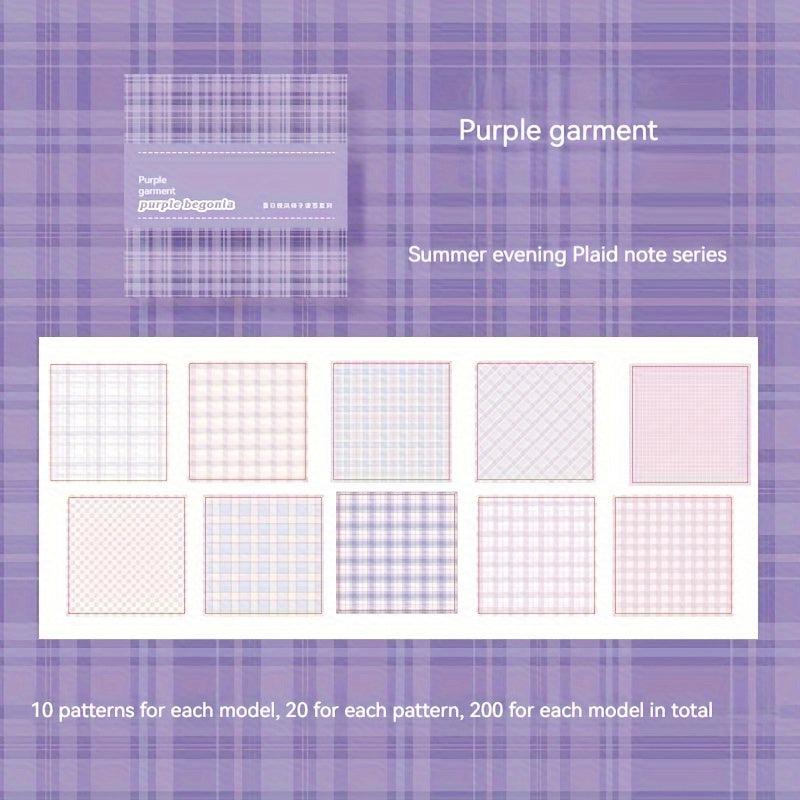 Plaid Sticky Notes Paper Hand Account Grid Pattern Special Sticky Notes Book