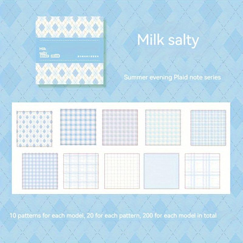 Plaid Sticky Notes Paper Hand Account Grid Pattern Special Sticky Notes Book