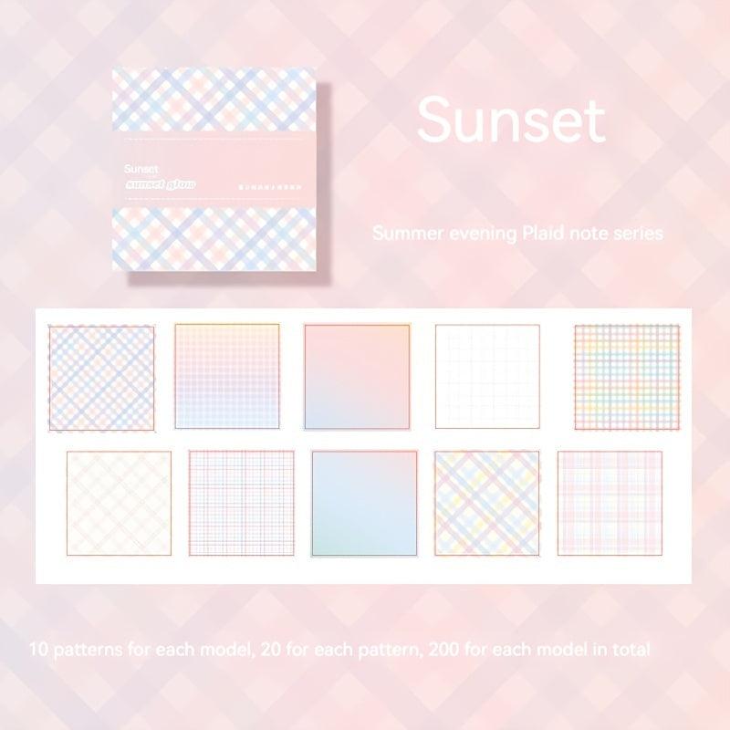 Plaid Sticky Notes Paper Hand Account Grid Pattern Special Sticky Notes Book