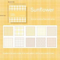 Plaid Sticky Notes Paper Hand Account Grid Pattern Special Sticky Notes Book