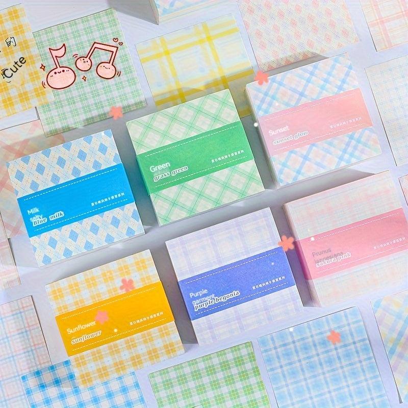 Plaid Sticky Notes Paper Hand Account Grid Pattern Special Sticky Notes Book