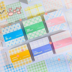 Plaid Sticky Notes Paper Hand Account Grid Pattern Special Sticky Notes Book