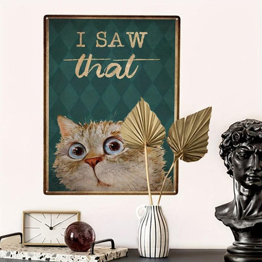 Funny Cat Vintage Style Art Metal Wall Poster for Home Decor Living Room
