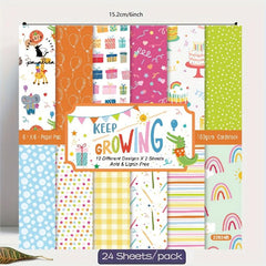 6 inch Single-Sided Pattern Paper for DIY Crafts - Pack of 50 Sheets