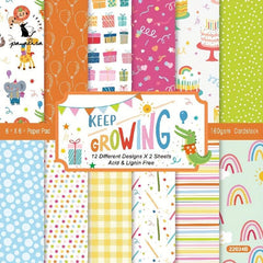6 inch Single-Sided Pattern Paper for DIY Crafts - Pack of 50 Sheets
