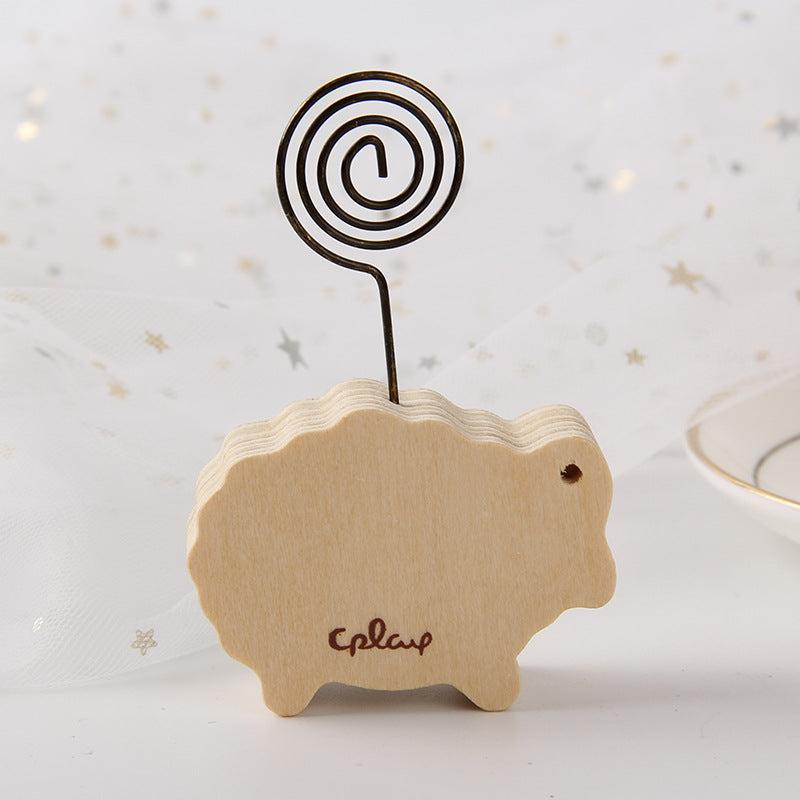 Vintage Animal Wooden Memo Clip Stand for Photo Memo