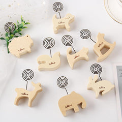 Vintage Animal Wooden Memo Clip Stand for Photo Memo