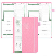 Undated Daily Planner Hourly Schedules 180 Days Hardcover Pocket