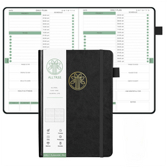 Undated Daily Planner Hourly Schedules 180 Days Hardcover Pocket