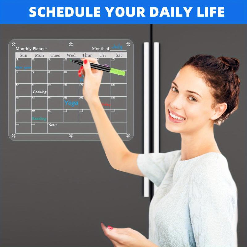 Magnetic Suction Acrylic Planning Monthly Weekly Whiteboard Set