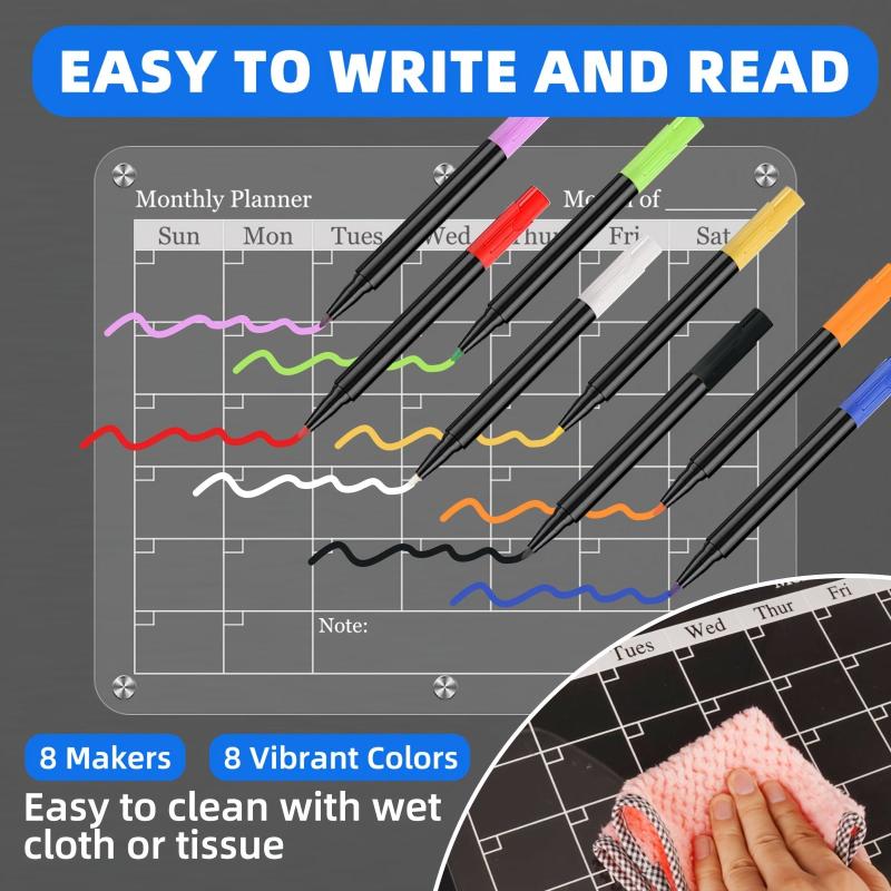 Magnetic Suction Acrylic Planning Monthly Weekly Whiteboard Set
