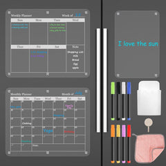 Magnetic Suction Acrylic Planning Monthly Weekly Whiteboard Set