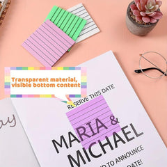 900 Horizontal Line Transparent Sticky Notes