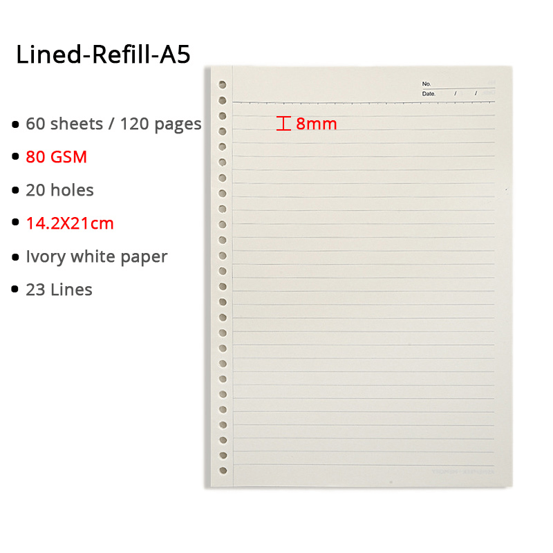 Loose Leaf Coil Book Notebook - 70 Sheets, Horizontal Line