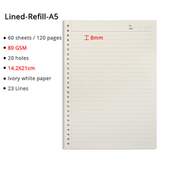 Loose Leaf Coil Book Notebook - 70 Sheets, Horizontal Line