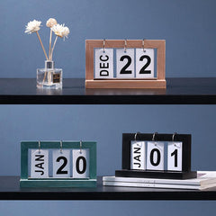 Wooden Flip Calendar Desk Calendar Office Decoration