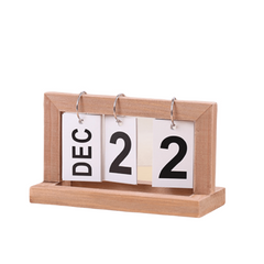 Wooden Flip Calendar Desk Calendar Office Decoration