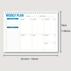 50 Sheets Coil Notebook Weekly Plan Diary Student Memo 3 Styles