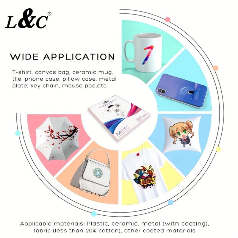 L&C Sublimation Paper A4 Size 100gsm Quick Dry 20 50 Sheets Pack