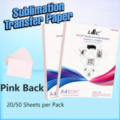 L&C Sublimation Paper A4 Size 100gsm Quick Dry 20 50 Sheets Pack